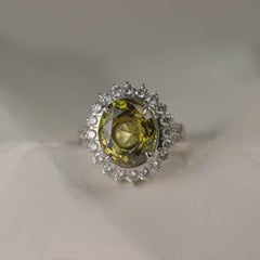 Alexandrite & Diamond Ring 7.35 Carats, Rare Color Change Gem Certified