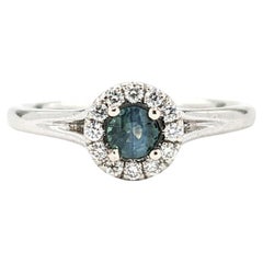 Alexandrite Ring With Diamonds In White Gold