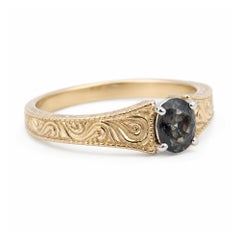 Bague à bande spiralée en or jaune 14 carats sertie d'une alexandrite - GIA 1236197396