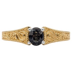 Bague à bande spiralée en or jaune 14 carats sertie d'une alexandrite - GIA 1236197396