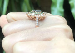 Alexandrite, Tsavorite and Diamond Ring set in 18K Rose Gold Settings