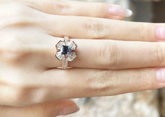 Alexandrit mit Diamantring aus 18 Karat Roségold in Fassungen