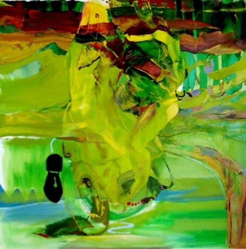 Alexandro SANTANA Landscape Painting - Rape on the border, 2007