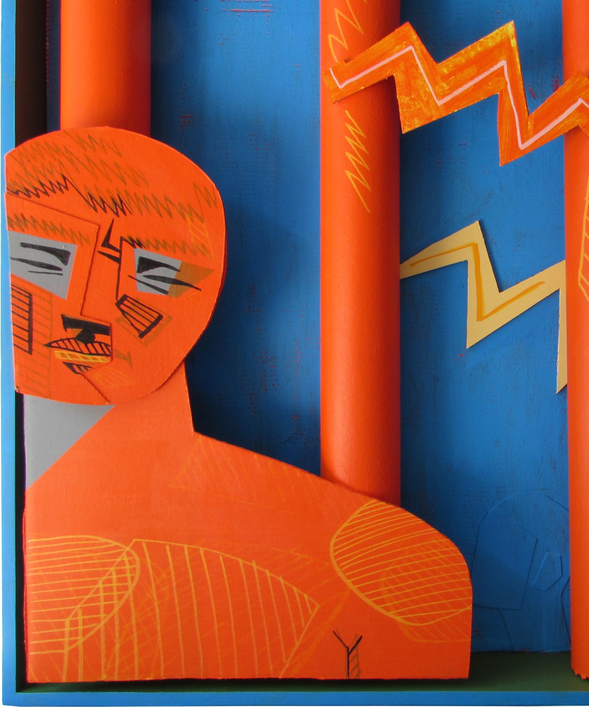 Août, 2016 
Technique mixte : acrylique sur carton, boîte en bois 
40.55 H x 50.78 W x 11.81 D in
103 H x 129 W x 30 D cm

Signé

Le collage d'objets de l'artiste Alexandru Radvan intitulé 