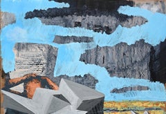 After the Rain - 21st Contemporary Art, Landscape, Black, Blue