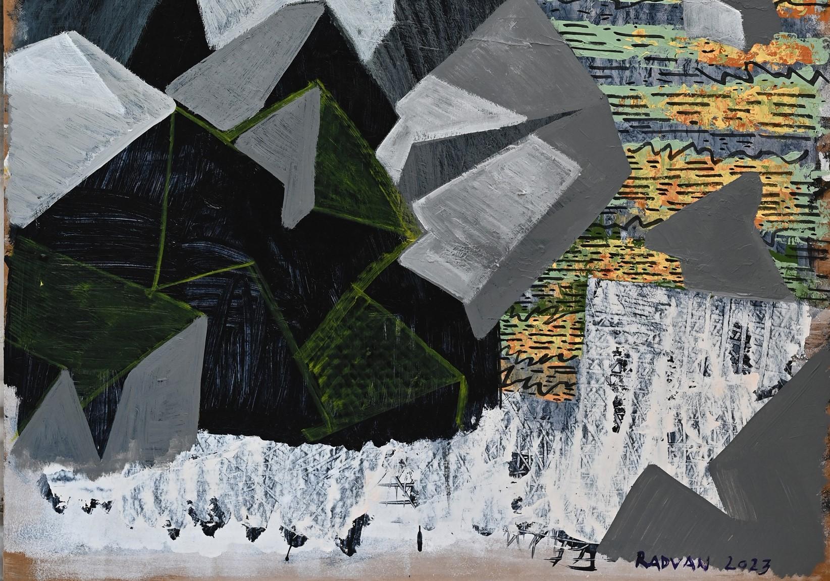 After the Rain - 21st Contemporary Art, Landscape, Black, Blue For Sale 1