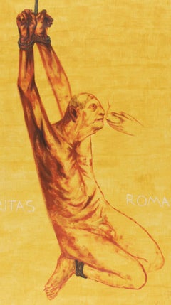 Caritas Romana – Zeitgenössisch, Mann, Fütterung, Gelb, 21. Jahrhundert