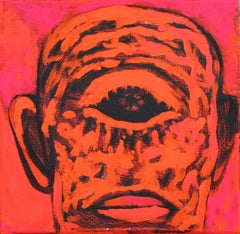 Zyklopen – 21. Jahrhundert, Gemälde, Rosa, Orange