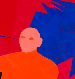 Hercules after Carracci - 21st Century, Orange, Red, Human, Warrior, Hero