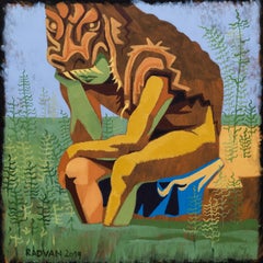 Hercules in the Swamp - 21st Century, Yellow, Green, Peaceful, Contemporary