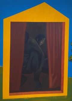 Pandemic - 21st Century, Blue, Yellow, Green, Man, Loneliness, Couple