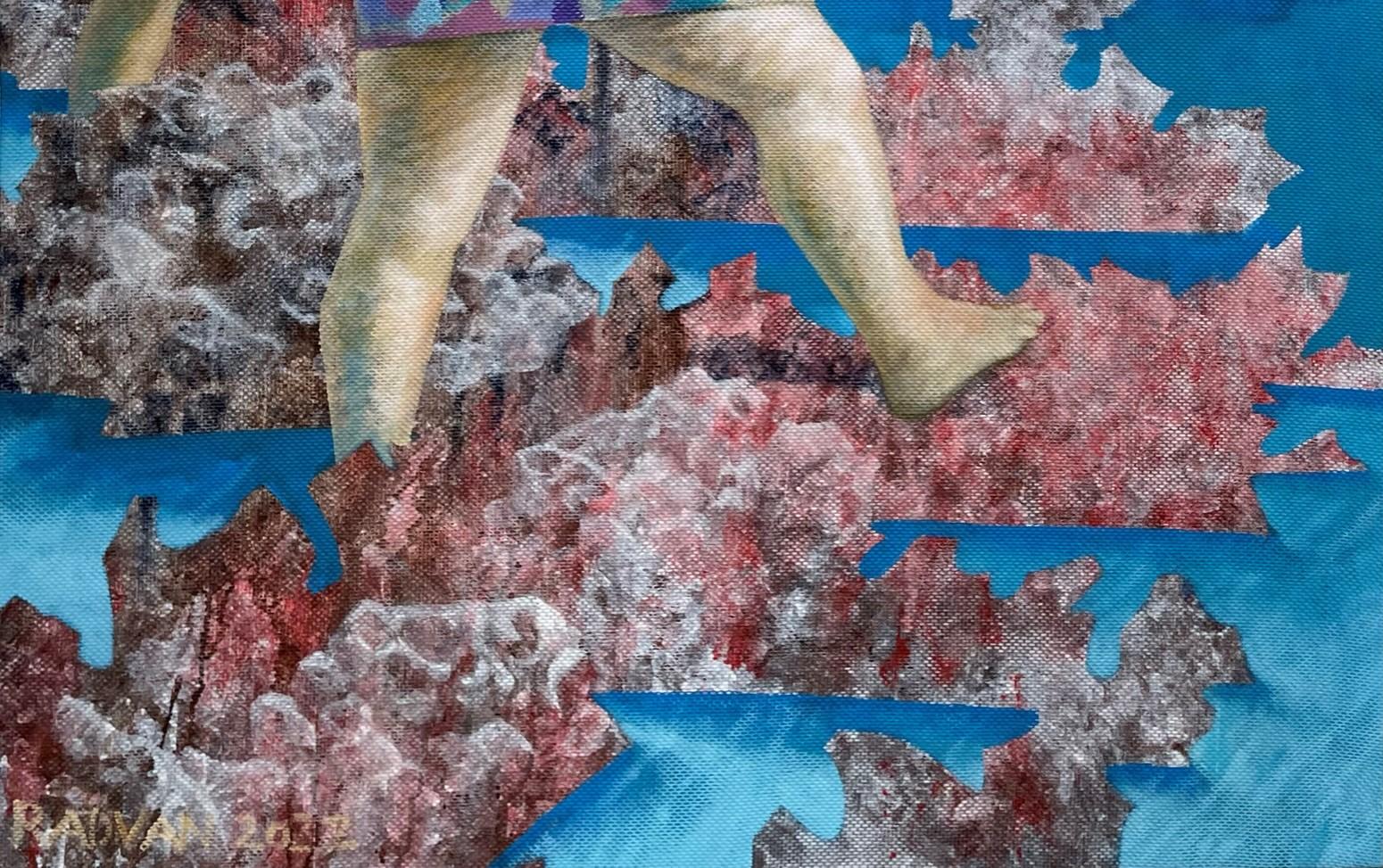 Menschen mit kleiner Krabbe, 2022
Acryl auf Leinwand
170 H x 130 B cm
66 59/64 H x 51 3/16 B cm 

In dem Gemälde von Alexandru Rădvan geht es um unsere 