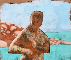 Red Dirt & Sea - 21st Century, Water, Nude, Landscape, Figurative