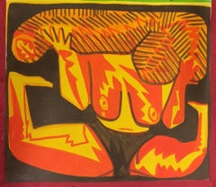 Mujeres extrañas  - Contemporáneo, Naranja, Desnudo, Pareja, Figurativo