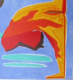 Strange woman III - Contemporary, Nude, Yellow, Blue, Female, Figurative Art