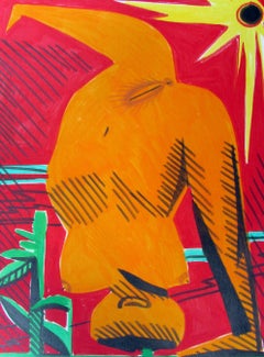 Femmes étranges V - Contemporain, Nu, Femme, Soleil, Orange, Rouge, Art figuratif
