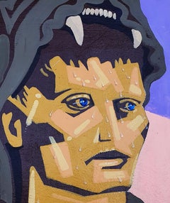 Ercole sudato - 21° secolo, Eroe, Guerriero, Leone, Giallo, Rosa, Occhi blu