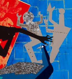 The Rite of Spring 2 - Contemporary, Peacock, Orange, Blue, Nude, Figurative Art