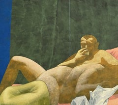 When Nothing Happens - Contemporary Painting, Nude, Couple, Apple