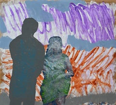 Viento y Polvo - 21º Arte Contemporáneo, Paisaje, Pintura Figurativa, Gris