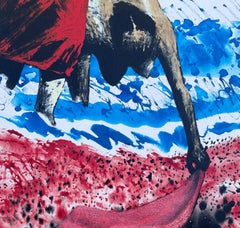 Frauen und Wasser - 21. Jahrhundert, Akt, Rot, Blau, zeitgenssische Malerei, Meer