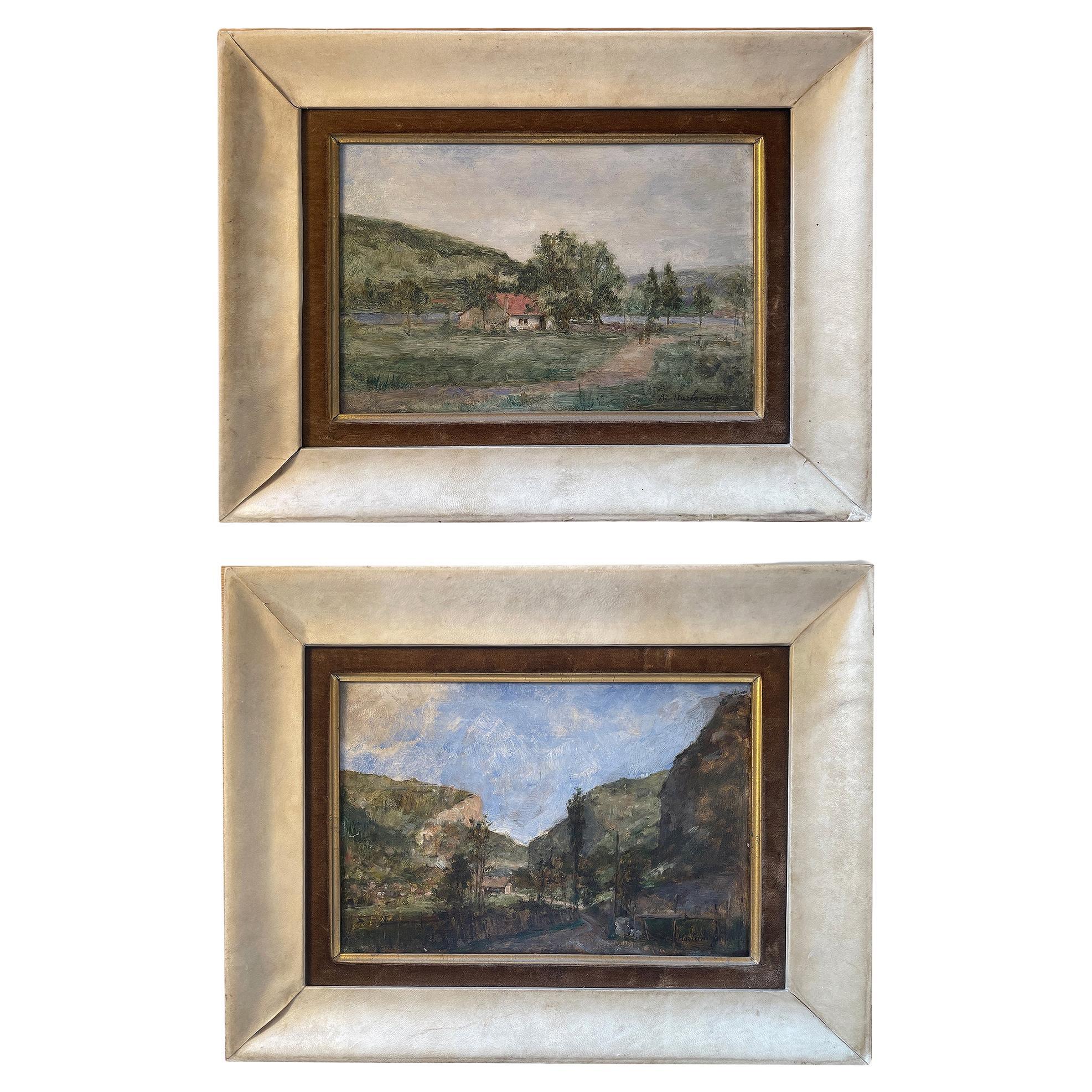 Alexei Alexeievich HARLAMOFF Pair of Oil on panels For Sale