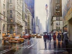 Alexei Butirskiy, "Sounds of the City", 13x17 Manhattan Cityscape Oil Painting