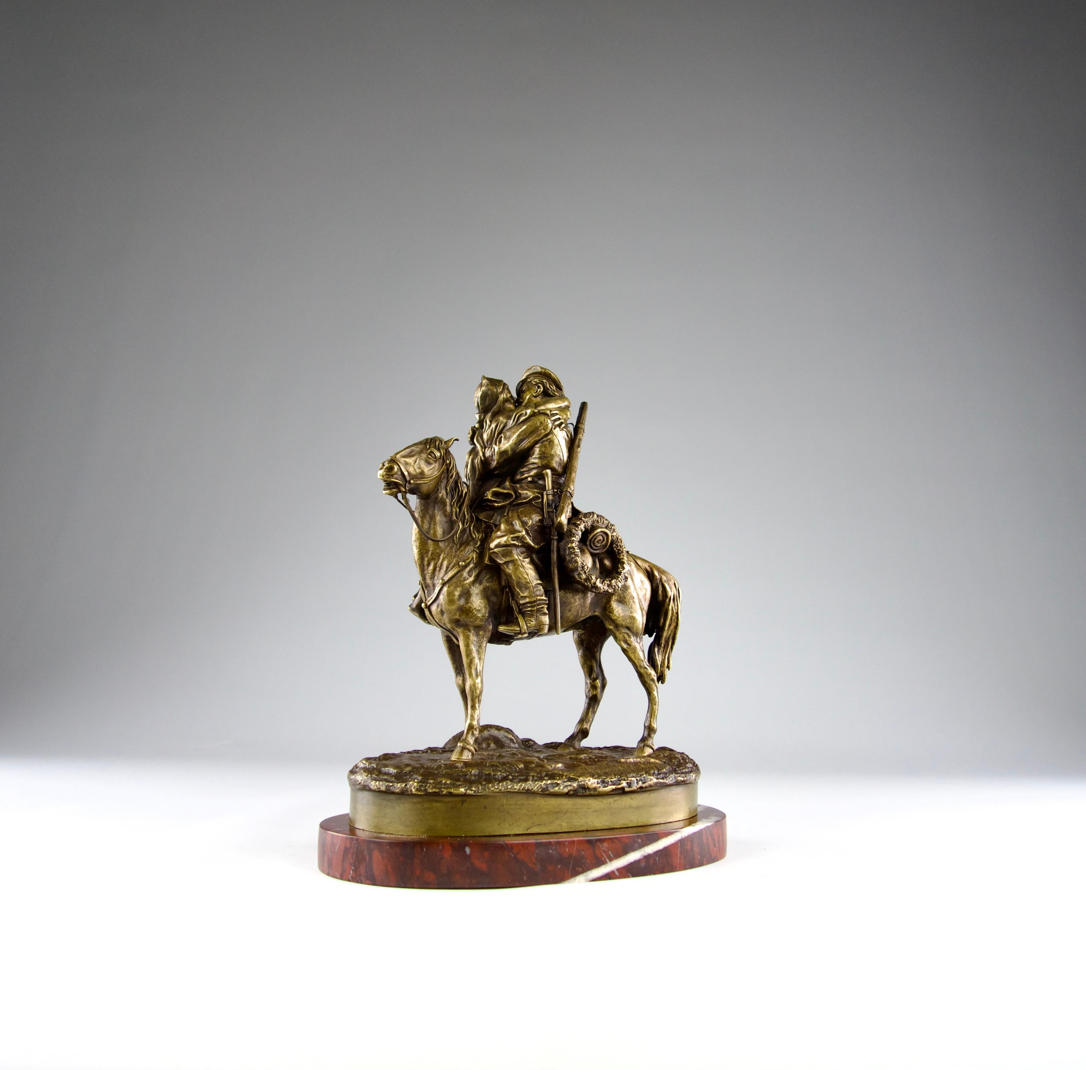 Alexei Petrovitch Gratchev, The Embrace of the Cossack Bronze Sculpture, Russia For Sale 13