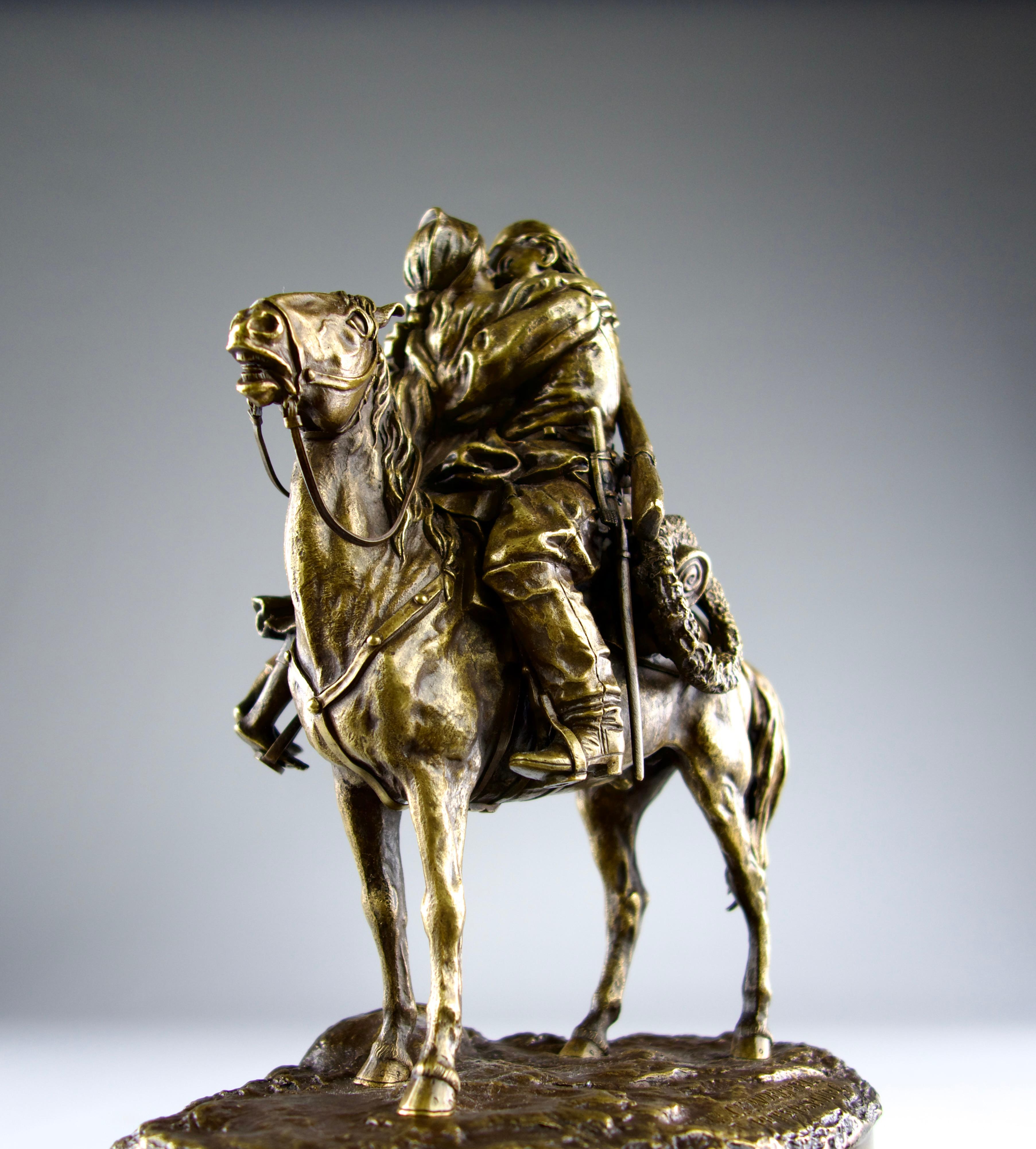 Alexei Petrovitch Gratchev, L'abbraccio del cosacco, scultura in bronzo, Russia in vendita 13