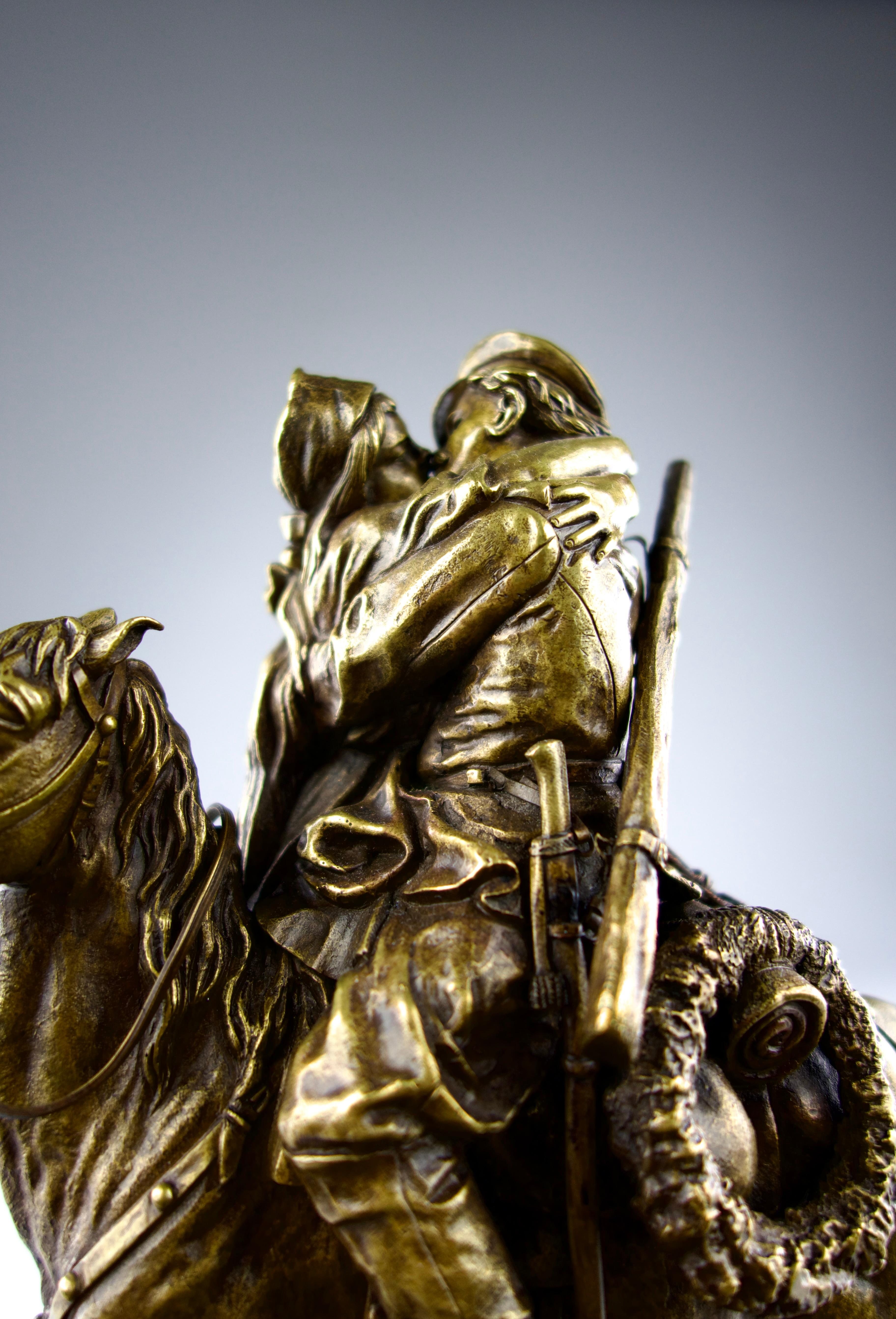 Alexei Petrovitch Gratchev, The Embrace of the Cossack Bronze Sculpture, Russia In Good Condition For Sale In PARIS, FR