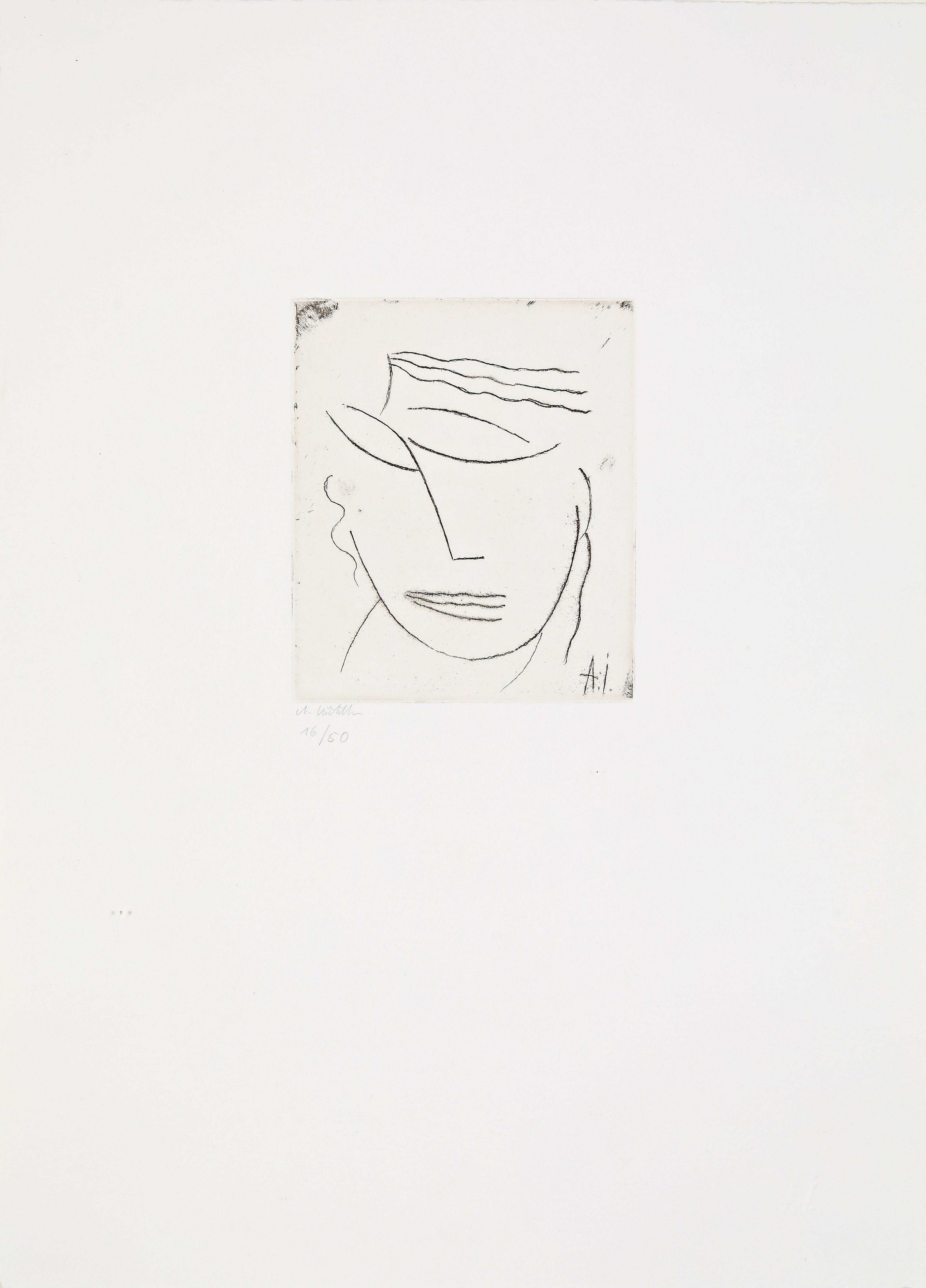 Kopf (Ergeben), 1923/2014, Expressionist Etching, Posthumous Limited Edition - Print by Alexej Jawlensky
