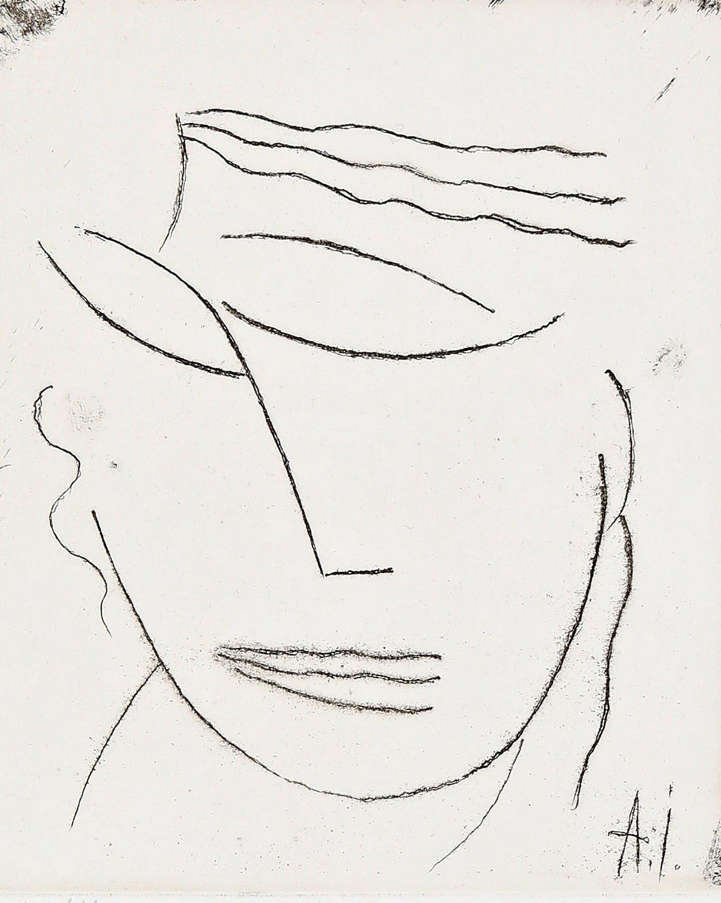 Alexej von Jawlensky
Torschok 1864 - 1941 Wiesbaden

Head (devoted), circa 1923.

Etching in umber, hand-printed.
Catalogue raisonné Rosenbach 39.
Monogrammed in the plate.
With the embossed artist's monogram “AJ”.
Signed and numbered by the