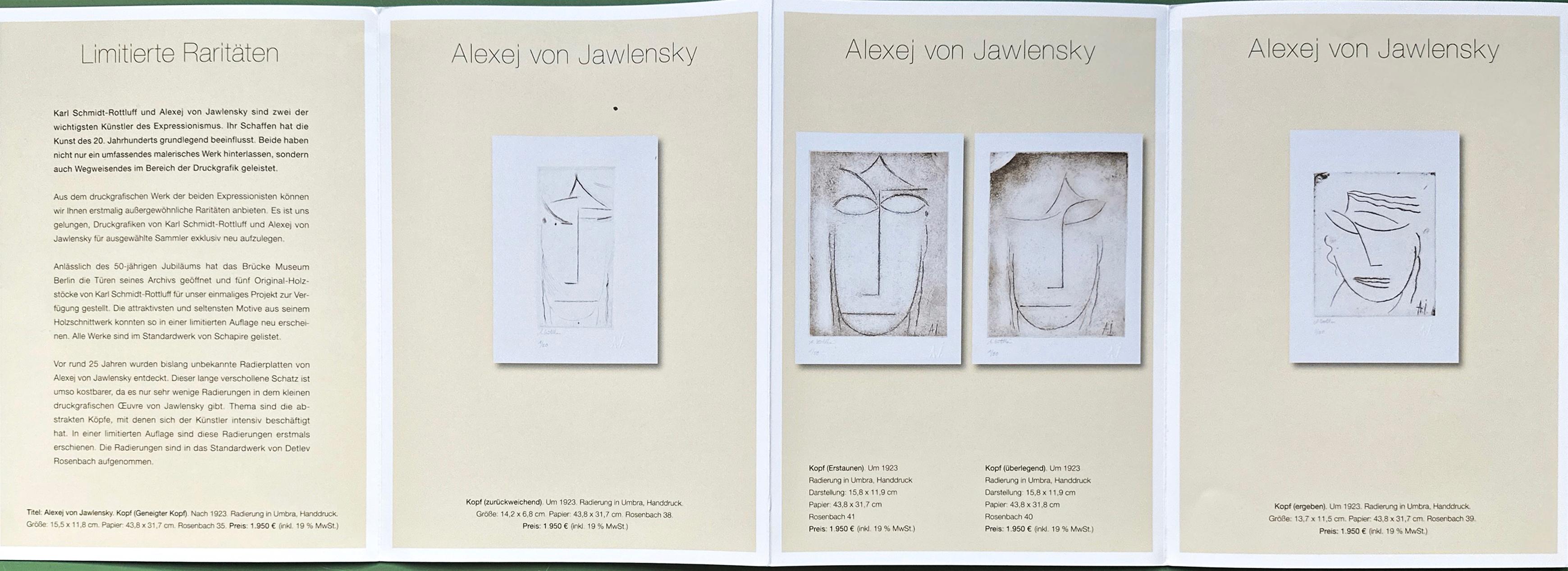 Kopf (Ergeben), 1923/2014, Expressionist Etching, Posthumous Limited Edition For Sale 4