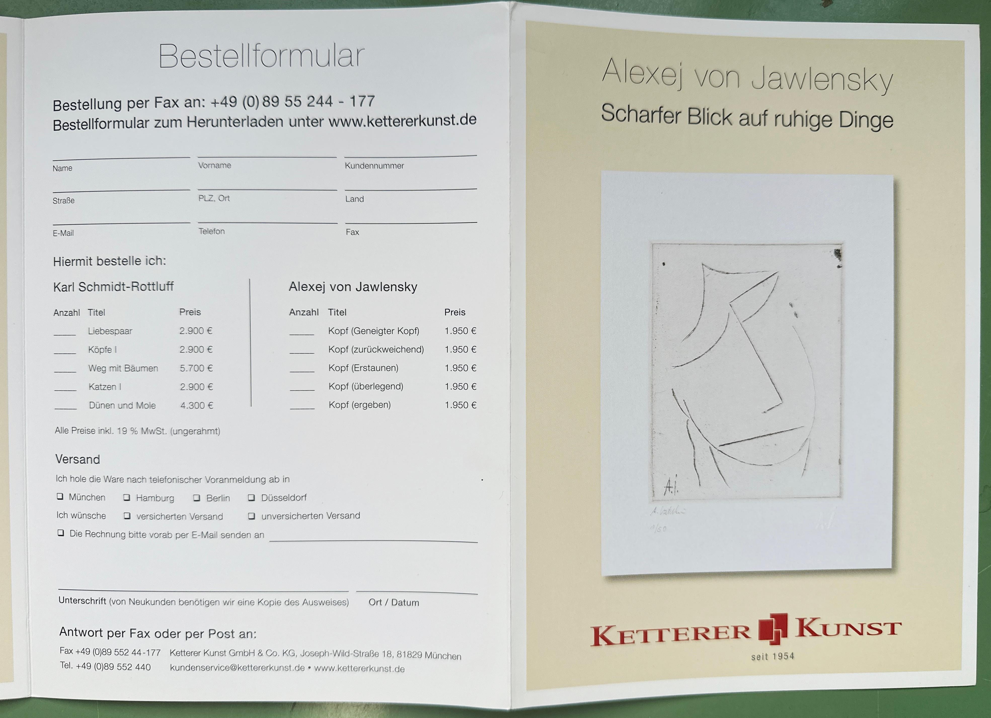 Kopf (Erstaunen), 1923/2014, Expressionist Etching, Posthumous Limited Edition For Sale 6