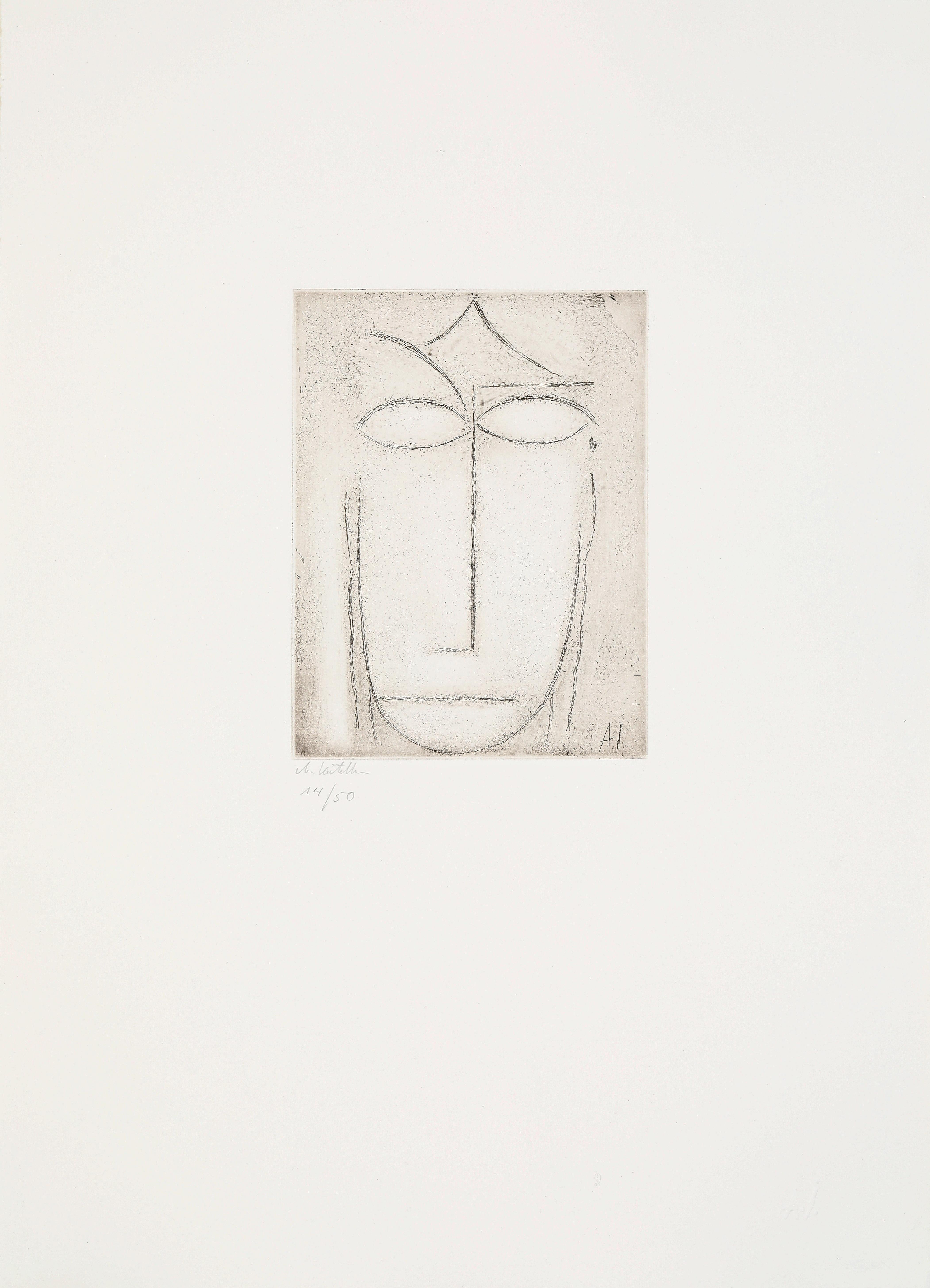Kopf (Erstaunen), 1923/2014, Expressionist Etching, Posthumous Limited Edition - Print by Alexej Jawlensky