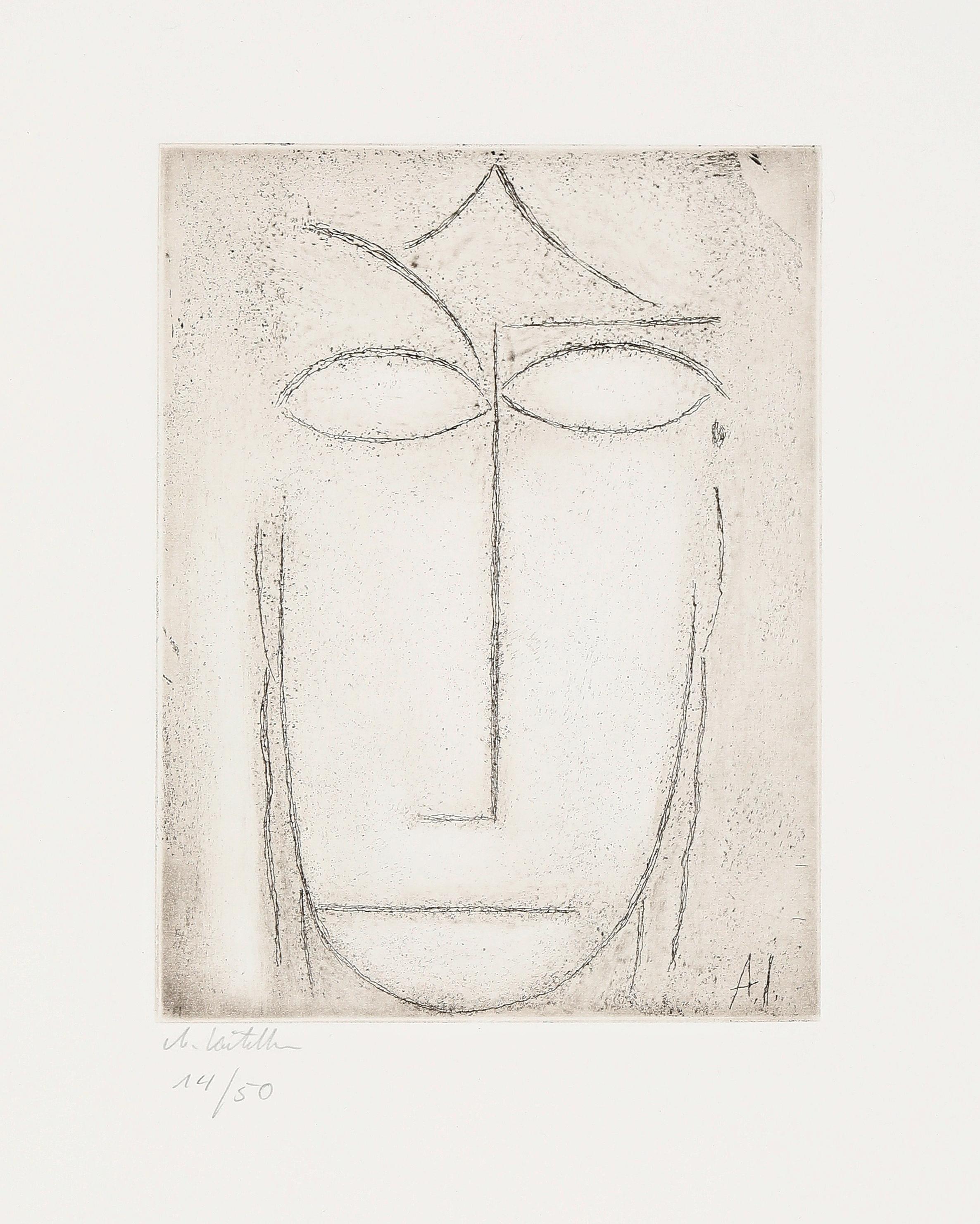 Kopf (Erstaunen), 1923/2014, Expressionist Etching, Posthumous Limited Edition For Sale 1