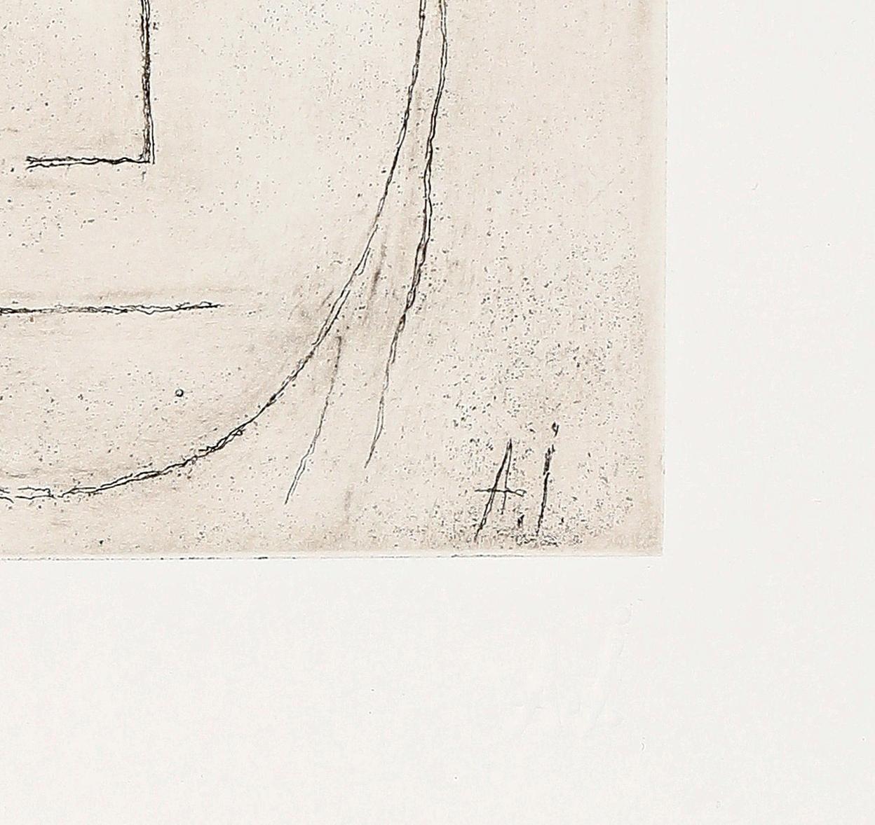 Kopf (Überlegend), 1923/2014, Expressionist Etching, Posthumous Limited Edition - Beige Portrait Print by Alexej Jawlensky