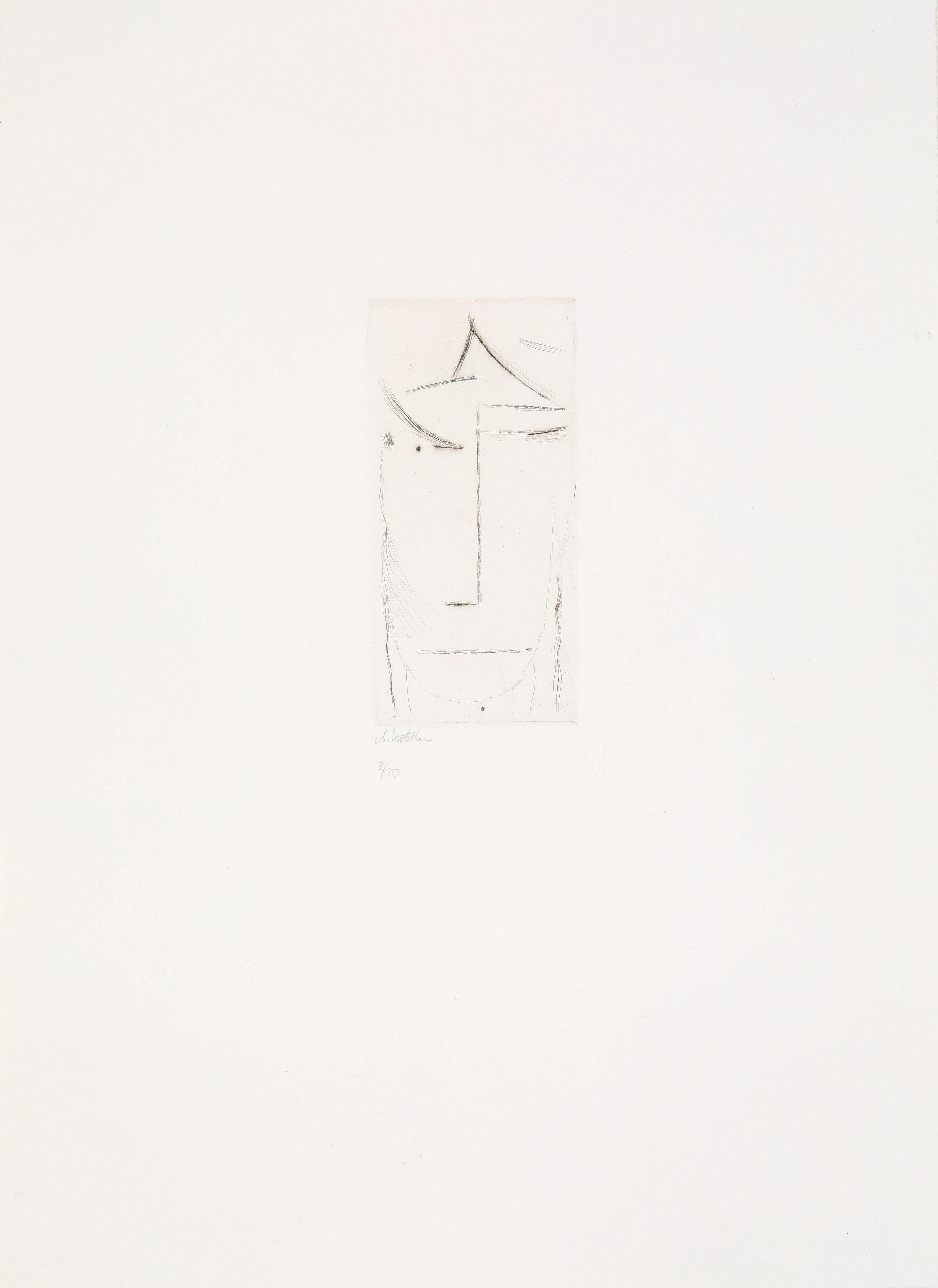 Kopf (Zurückweichend), 1923/2014, Expressionist Etching, Posthumous Ltd. Edition - Print by Alexej Jawlensky