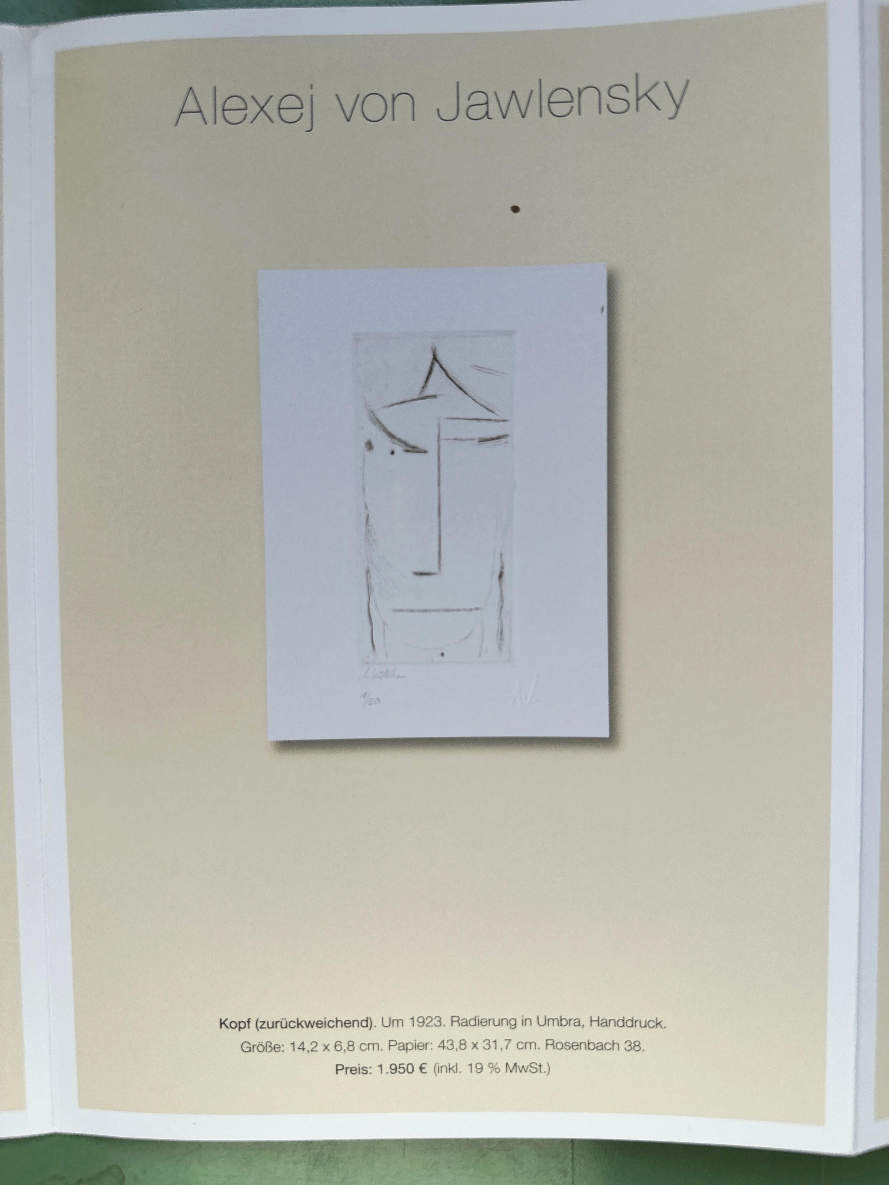 Kopf (Zurückweichend), 1923/2014, Expressionist Etching, Posthumous Ltd. Edition For Sale 2