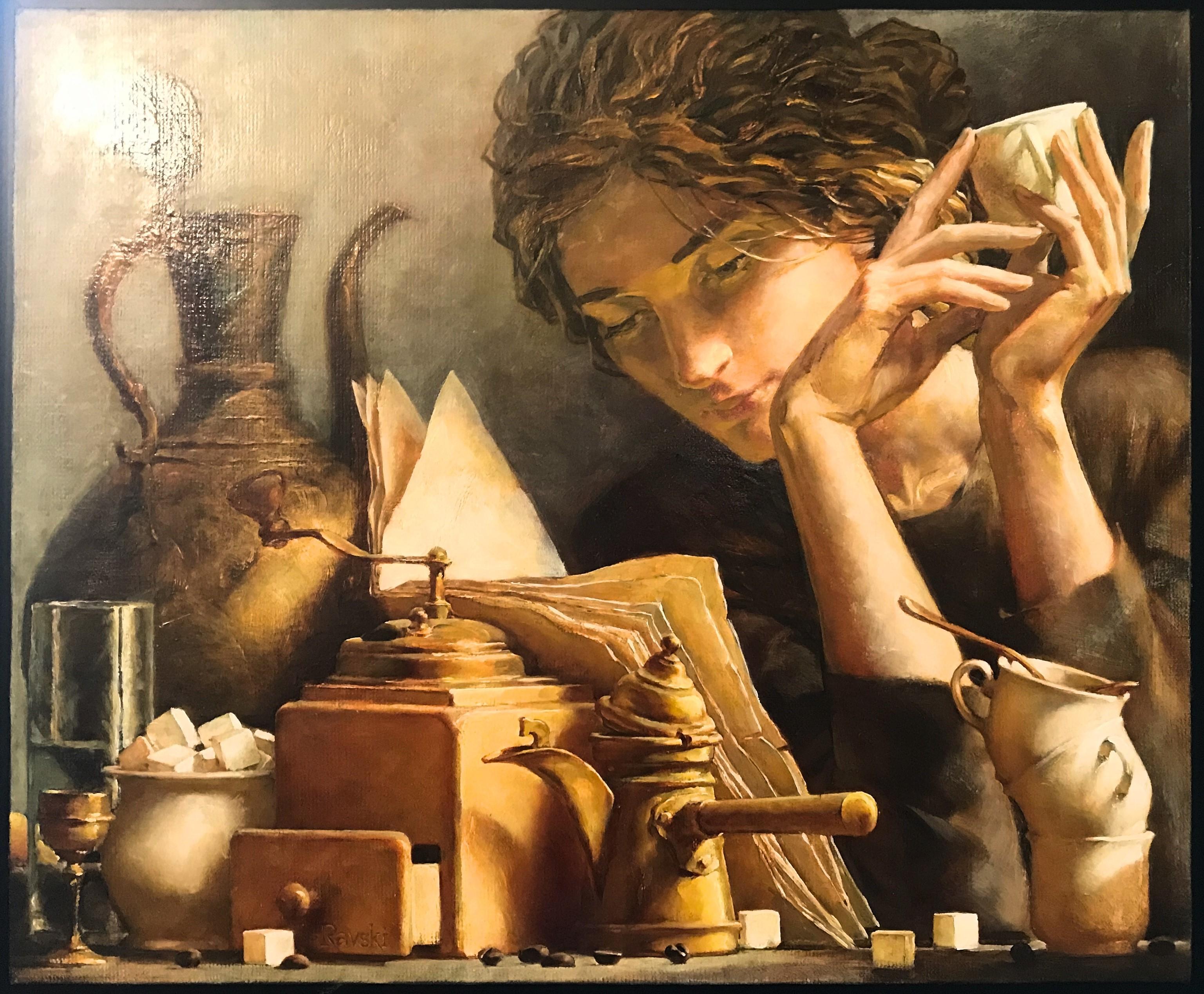  A Cup of Coffee, 2020  - Painting by Alexej RAVSKI