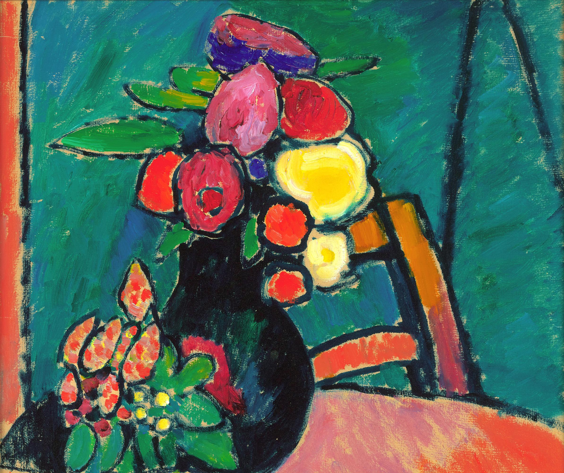 Blumenstilleben (Still Life With Flowers) By Alexej Von Jawlensky - Post-Impressionist Painting by Alexej von Jawlensky