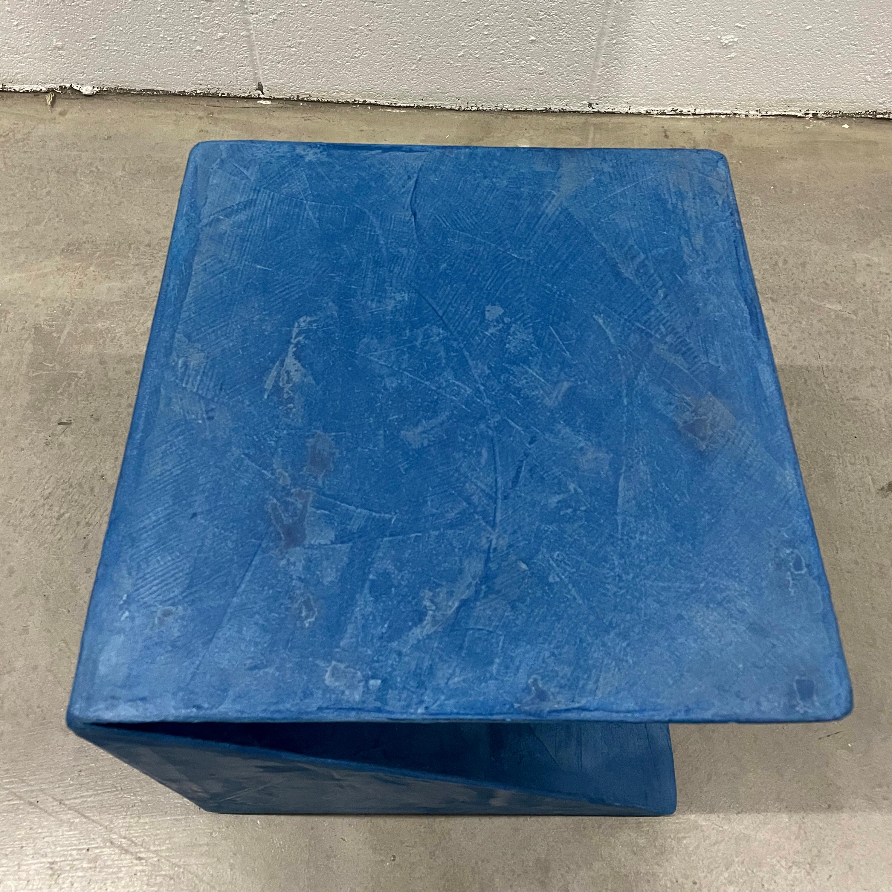Hand-Crafted Alexey Krupinin, Object/side table, Blue, Plaster, 2024 For Sale
