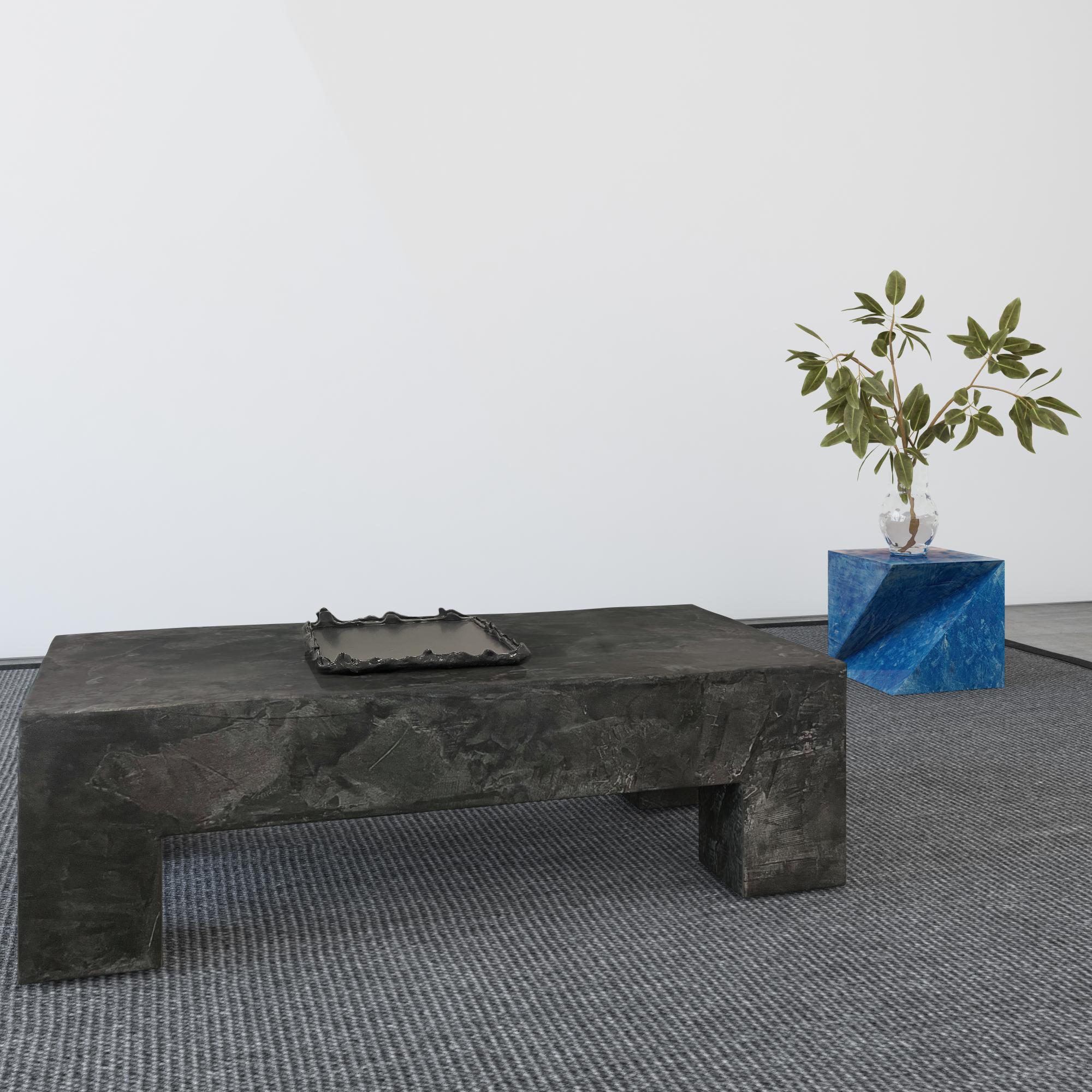 Alexey Krupinin, Object/side table, Blue, Plaster, 2024 For Sale 1