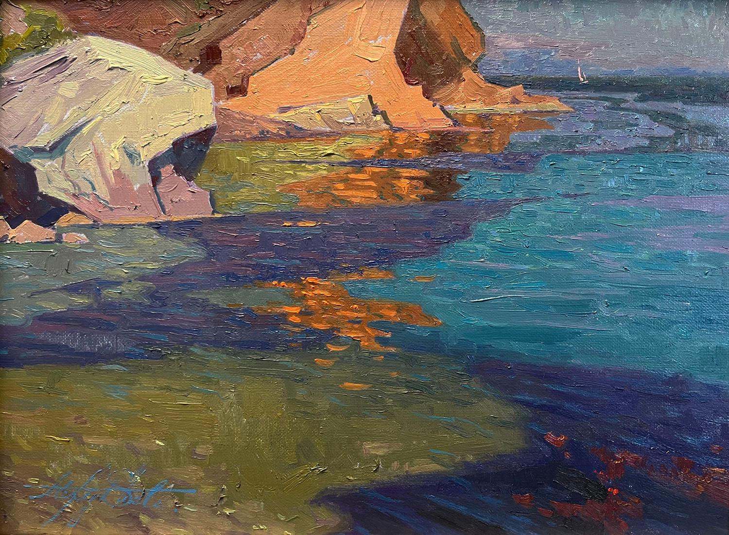 Emerald Bay; Doctor's Cove, Isola di Catalina - Painting Impressionismo di Alexey Steele
