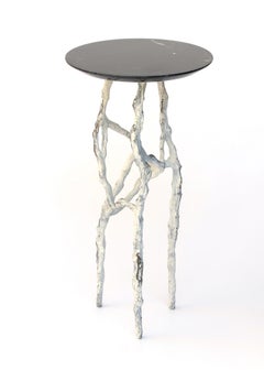 Alexia 3 Drink Table with Nero Marquina Marble Top by Fakasaka Design