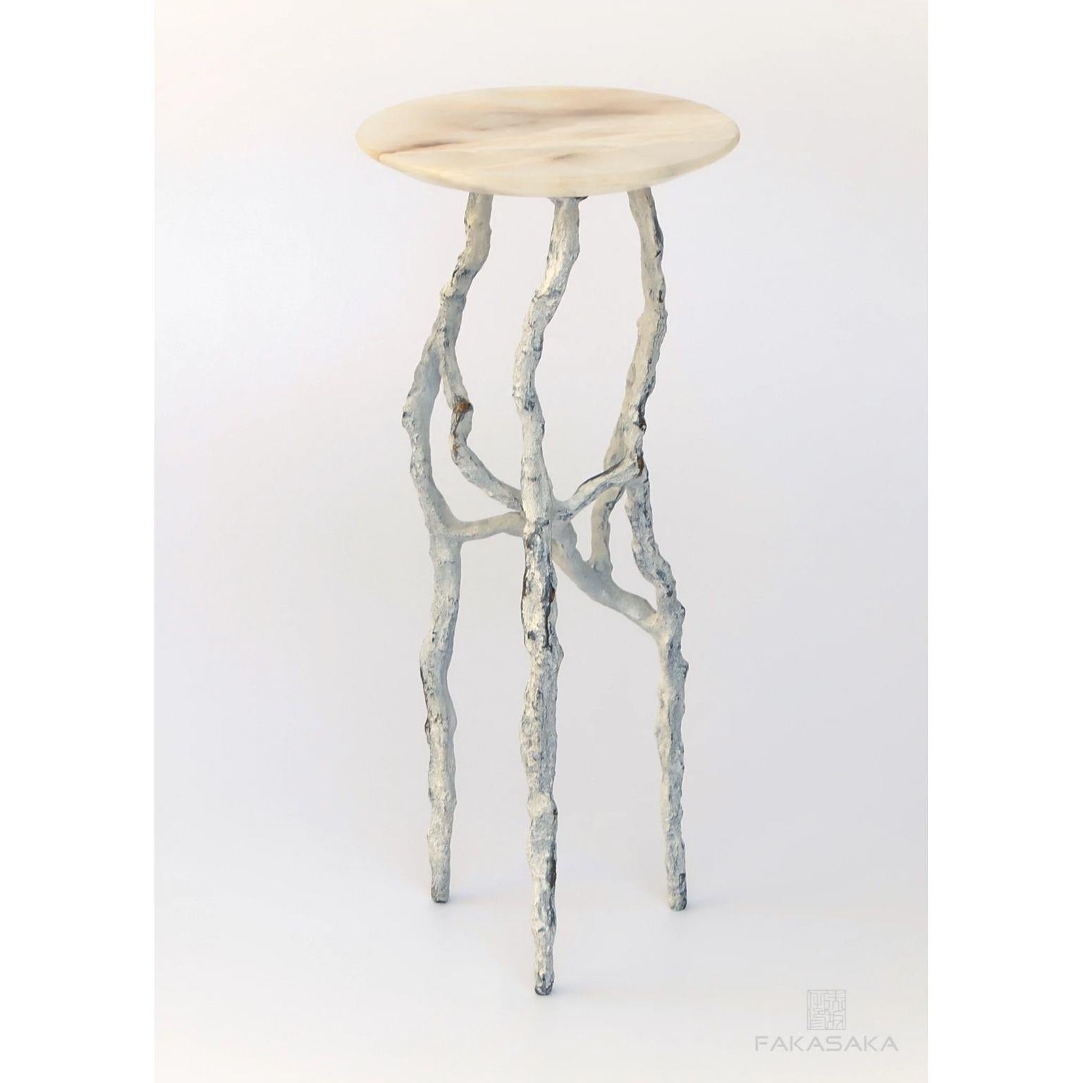 Other Alexia 3 Drink Table with Onyx Marble Top by Fakasaka Design For Sale