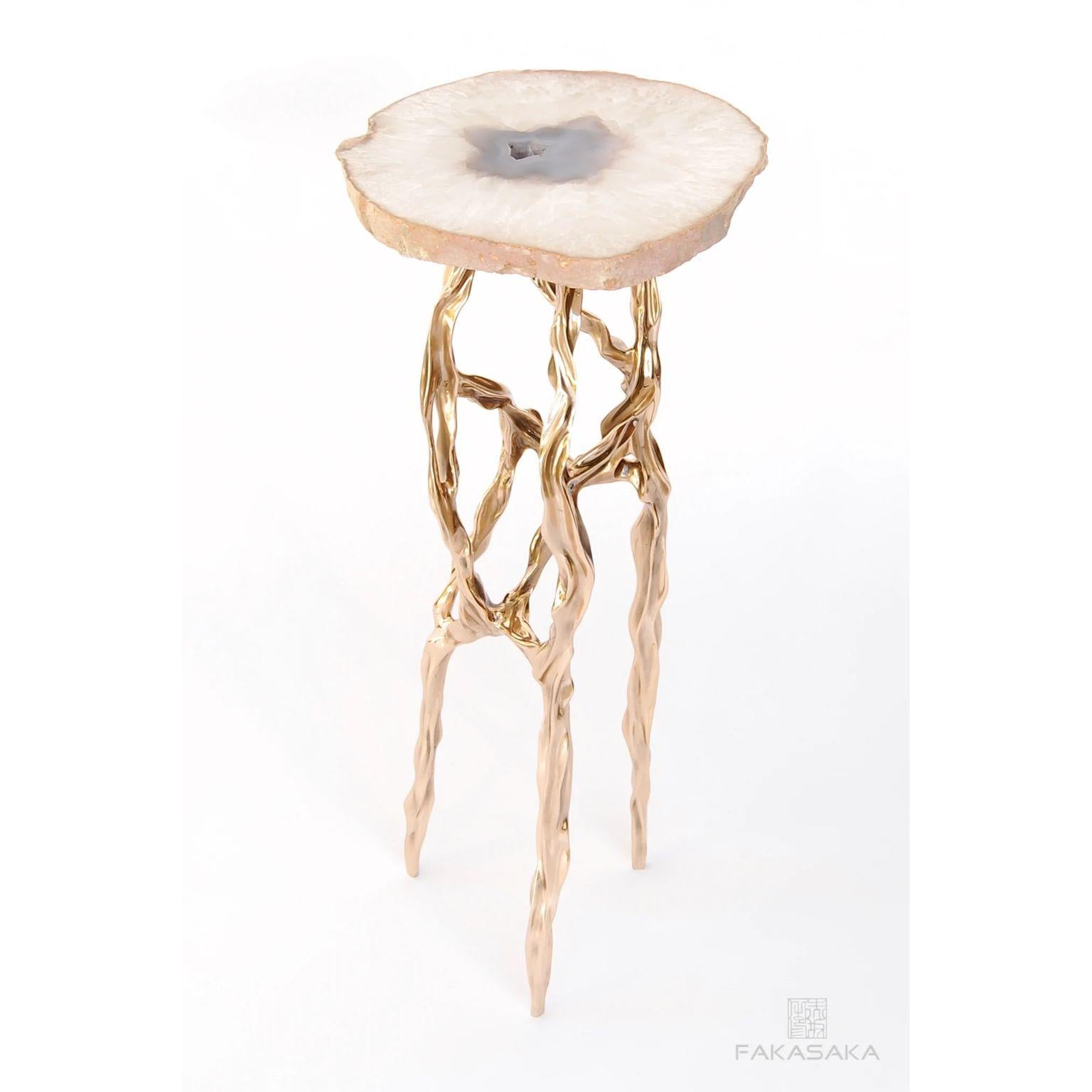 Other Alexia Drink Table with Agate Top by Fakasaka Design For Sale