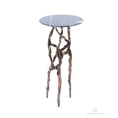 Alexia Drink Table with Nero Marquina Marble Top by Fakasaka Design