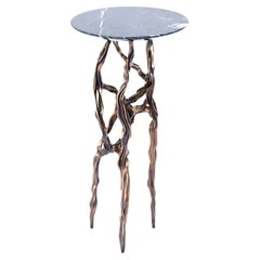 Alexia Drink Table with Nero Marquina Marble Top by Fakasaka Design