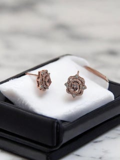 Alexis  14K Rose Gold Earrings with 1.00ctw Morganite & 0.39ctw Diamonds
